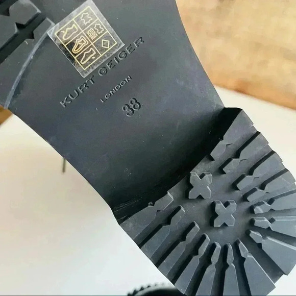 RARE NWT Kurt Geiger London Stoop Rainbow Crystal Oil Spill Leather Combat Boots - Picture 12 of 15